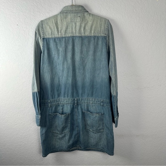 Current/Elliot The Whitney 100% Cotton Patchwork Denim Shirtdress Size 3 (US 8) - Picture 8 of 9